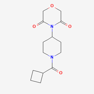 molecular formula C14H20N2O4 B2514490 4-(1-(Cyclobutanecarbonyl)piperidin-4-yl)morpholine-3,5-dione CAS No. 2176201-27-5
