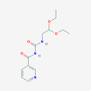 molecular formula C13H19N3O4 B2514491 N-(2,2-diethoxyethyl)-N'-(3-pyridinylcarbonyl)urea CAS No. 240115-99-5