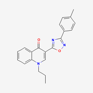 molecular formula C21H19N3O2 B2514494 3-[3-(4-methylphenyl)-1,2,4-oxadiazol-5-yl]-1-propylquinolin-4(1H)-one CAS No. 1326832-89-6