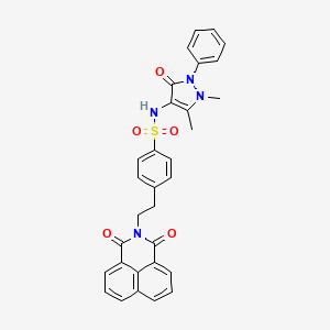 molecular formula C31H26N4O5S B2514504 N-(1,5-dimethyl-3-oxo-2-phenyl-2,3-dihydro-1H-pyrazol-4-yl)-4-(2-(1,3-dioxo-1H-benzo[de]isoquinolin-2(3H)-yl)ethyl)benzenesulfonamide CAS No. 897830-78-3