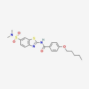 molecular formula C21H25N3O4S2 B2514507 N-(6-(N,N-dimethylsulfamoyl)benzo[d]thiazol-2-yl)-4-(pentyloxy)benzamide CAS No. 923141-42-8