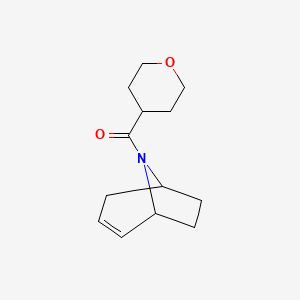 molecular formula C13H19NO2 B2514509 8-(oxane-4-carbonyl)-8-azabicyclo[3.2.1]oct-2-ene CAS No. 2309553-41-9