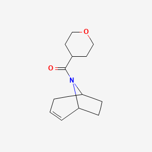 molecular formula C13H19NO2 B2514509 (1R,5S)-8-azabicyclo[3.2.1]oct-2-en-8-yl(tetrahydro-2H-pyran-4-yl)methanone CAS No. 2309553-41-9