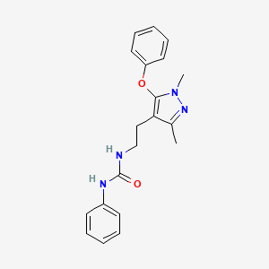 molecular formula C20H22N4O2 B2514510 N-[2-(1,3-dimethyl-5-phenoxy-1H-pyrazol-4-yl)ethyl]-N'-phenylurea CAS No. 477711-47-0