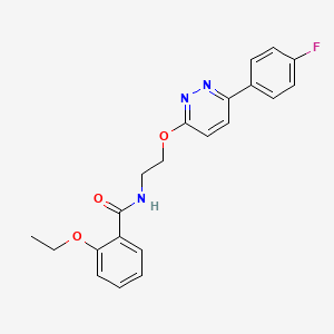 molecular formula C21H20FN3O3 B2514511 2-乙氧基-N-(2-((6-(4-氟苯基)吡啶并氮杂-3-基)氧基)乙基)苯甲酰胺 CAS No. 920407-90-5
