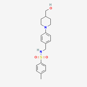 molecular formula C20H26N2O3S B2514521 N-{4-[4-(hydroxymethyl)piperidino]benzyl}-4-methylbenzenesulfonamide CAS No. 861210-21-1