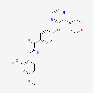 molecular formula C24H26N4O5 B2514563 N-[(2,4-DIMETHOXYPHENYL)METHYL]-4-{[3-(MORPHOLIN-4-YL)PYRAZIN-2-YL]OXY}BENZAMIDE CAS No. 1116084-25-3