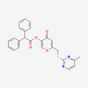 6-(((4-methylpyrimidin-2-yl)thio)methyl)-4-oxo-4H-pyran-3-yl 2,2-diphenylacetate