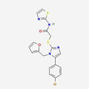 2-((5-(4-bromophenyl)-1-(furan-2-ylmethyl)-1H-imidazol-2-yl)thio)-N-(thiazol-2-yl)acetamide