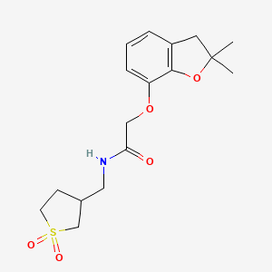 2-((2,2-dimethyl-2,3-dihydrobenzofuran-7-yl)oxy)-N-((1,1-dioxidotetrahydrothiophen-3-yl)methyl)acetamide