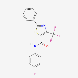 N-(4-fluorophenyl)-2-phenyl-4-(trifluoromethyl)-1,3-thiazole-5-carboxamide
