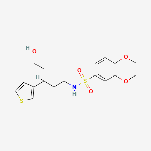 N-(5-hydroxy-3-(thiophen-3-yl)pentyl)-2,3-dihydrobenzo[b][1,4]dioxine-6-sulfonamide