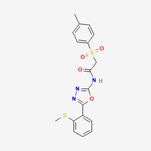 N-(5-(2-(methylthio)phenyl)-1,3,4-oxadiazol-2-yl)-2-tosylacetamide