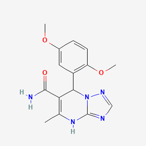 molecular formula C15H17N5O3 B2514652 7-(2,5-Dimethoxyphenyl)-5-methyl-4,7-dihydro[1,2,4]triazolo[1,5-a]pyrimidine-6-carboxamide CAS No. 536999-18-5
