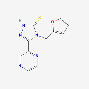 4-(furan-2-ylmethyl)-5-(pyrazin-2-yl)-4H-1,2,4-triazole-3-thiol