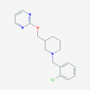 molecular formula C17H20ClN3O B2514657 2-[[1-[(2-Chlorophenyl)methyl]piperidin-3-yl]methoxy]pyrimidine CAS No. 2309257-92-7
