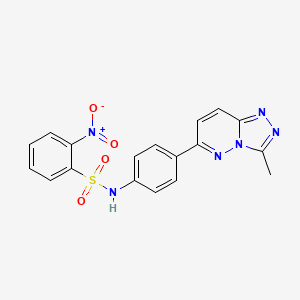 molecular formula C18H14N6O4S B2514664 N-(4-(3-methyl-[1,2,4]triazolo[4,3-b]pyridazin-6-yl)phenyl)-2-nitrobenzenesulfonamide CAS No. 894985-54-7