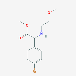 molecular formula C12H16BrNO3 B2514665 Methyl 2-(4-bromophenyl)-2-[(2-methoxyethyl)amino]acetate CAS No. 1334145-98-0