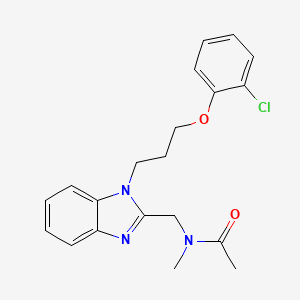 molecular formula C20H22ClN3O2 B2514681 N-({1-[3-(2-chlorophenoxy)propyl]-1H-1,3-benzodiazol-2-yl}methyl)-N-methylacetamide CAS No. 873093-85-7