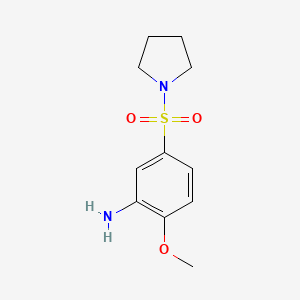 molecular formula C11H16N2O3S B2514694 2-Methoxy-5-(pyrrolidin-1-ylsulfonyl)aniline CAS No. 947016-99-1