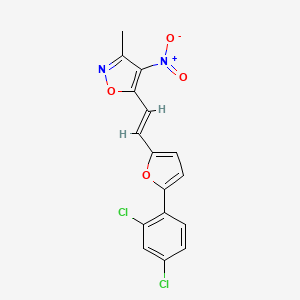 5-[(E)-2-[5-(2,4-dichlorophenyl)furan-2-yl]ethenyl]-3-methyl-4-nitro-1,2-oxazole