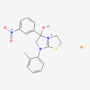 5-Hydroxy-5-(3-nitrophenyl)-7-(o-tolyl)-2,3,5,6-tetrahydroimidazo[2,1-b]thiazol-7-ium bromide