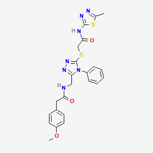 2-(4-methoxyphenyl)-N-((5-((2-((5-methyl-1,3,4-thiadiazol-2-yl)amino)-2-oxoethyl)thio)-4-phenyl-4H-1,2,4-triazol-3-yl)methyl)acetamide