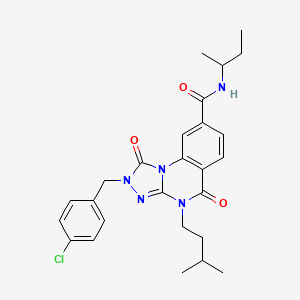 molecular formula C26H30ClN5O3 B2514730 N-(sec-butyl)-2-(4-chlorobenzyl)-4-(3-methylbutyl)-1,5-dioxo-1,2,4,5-tetrahydro[1,2,4]triazolo[4,3-a]quinazoline-8-carboxamide CAS No. 1242913-53-6
