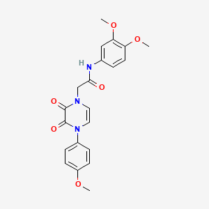 molecular formula C21H21N3O6 B2514735 N-(3,4-dimethoxyphenyl)-2-[4-(4-methoxyphenyl)-2,3-dioxo-1,2,3,4-tetrahydropyrazin-1-yl]acetamide CAS No. 891867-20-2