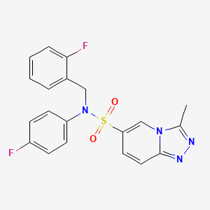 molecular formula C20H16F2N4O2S B2514741 N-(4-fluorophenyl)-N-[(2-fluorophenyl)methyl]-3-methyl-[1,2,4]triazolo[4,3-a]pyridine-6-sulfonamide CAS No. 1251594-80-5
