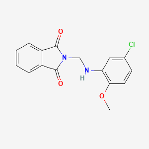 molecular formula C16H13ClN2O3 B2514762 2-(((5-Chloro-2-methoxyphenyl)amino)methyl)isoindoline-1,3-dione CAS No. 859299-43-7