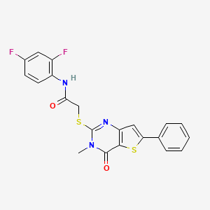 N-(3-chloro-4-methylphenyl)-3,5,6-trimethyl-2-(pyrrolidin-1-ylcarbonyl)-1-benzofuran-7-sulfonamide