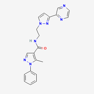 5-methyl-1-phenyl-N-(2-(3-(pyrazin-2-yl)-1H-pyrazol-1-yl)ethyl)-1H-pyrazole-4-carboxamide