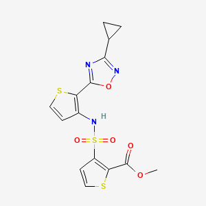 methyl 3-(N-(2-(3-cyclopropyl-1,2,4-oxadiazol-5-yl)thiophen-3-yl)sulfamoyl)thiophene-2-carboxylate