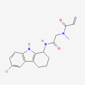 molecular formula C18H20ClN3O2 B2514790 N-{[(6-chloro-2,3,4,9-tetrahydro-1H-carbazol-1-yl)carbamoyl]methyl}-N-methylprop-2-enamide CAS No. 2198315-71-6