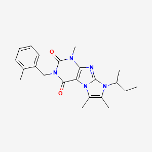 molecular formula C22H27N5O2 B2514816 8-(butan-2-yl)-1,6,7-trimethyl-3-[(2-methylphenyl)methyl]-1H,2H,3H,4H,8H-imidazo[1,2-g]purine-2,4-dione CAS No. 919030-97-0