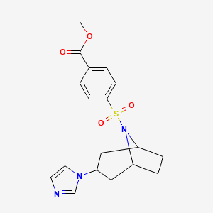 molecular formula C18H21N3O4S B2514818 methyl 4-{[3-(1H-imidazol-1-yl)-8-azabicyclo[3.2.1]octan-8-yl]sulfonyl}benzoate CAS No. 2320473-78-5