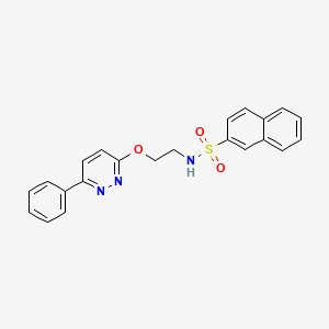 molecular formula C22H19N3O3S B2514838 N-{2-[(6-phenylpyridazin-3-yl)oxy]ethyl}naphthalene-2-sulfonamide CAS No. 920211-91-2