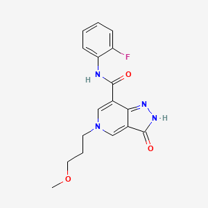 molecular formula C17H17FN4O3 B2514854 N-(2-fluorophenyl)-5-(3-methoxypropyl)-3-oxo-3,5-dihydro-2H-pyrazolo[4,3-c]pyridine-7-carboxamide CAS No. 1219905-95-9