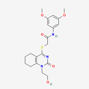 N-(3,5-dimethoxyphenyl)-2-((1-(2-hydroxyethyl)-2-oxo-1,2,5,6,7,8-hexahydroquinazolin-4-yl)thio)acetamide