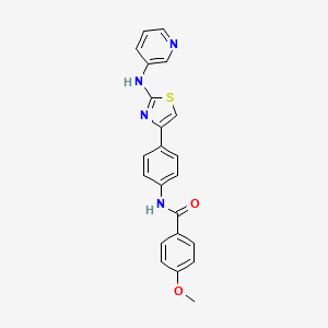 4-methoxy-N-(4-(2-(pyridin-3-ylamino)thiazol-4-yl)phenyl)benzamide