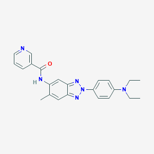 molecular formula C23H24N6O B251486 N-{2-[4-(diethylamino)phenyl]-6-methyl-2H-1,2,3-benzotriazol-5-yl}nicotinamide 