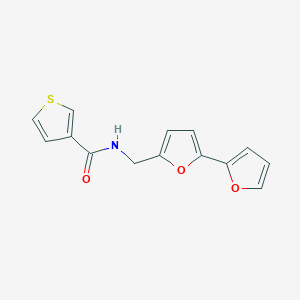 molecular formula C14H11NO3S B2514872 N-([2,2'-bifuran]-5-ylmethyl)thiophene-3-carboxamide CAS No. 2034593-79-6