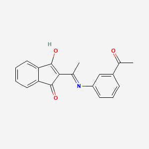 molecular formula C19H15NO3 B2514952 2-{1-[(3-acetylphenyl)amino]ethylidene}-2,3-dihydro-1H-indene-1,3-dione CAS No. 497061-06-0