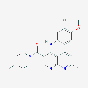 molecular formula C23H25ClN4O2 B2514979 N-(3-chloro-4-methoxyphenyl)-7-methyl-3-(4-methylpiperidine-1-carbonyl)-1,8-naphthyridin-4-amine CAS No. 1251544-74-7
