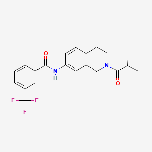 molecular formula C21H21F3N2O2 B2514986 N-(2-isobutyryl-1,2,3,4-tetrahydroisoquinolin-7-yl)-3-(trifluoromethyl)benzamide CAS No. 955614-40-1