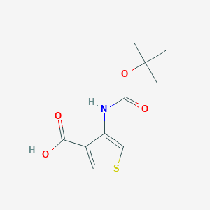 molecular formula C10H13NO4S B025150 4-((tert-Butoxycarbonyl)amino)thiophene-3-carboxylic acid CAS No. 108180-63-8