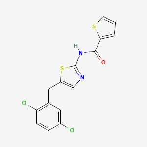 molecular formula C15H10Cl2N2OS2 B2515025 N-{5-[(2,5-DICHLOROPHENYL)METHYL]-1,3-THIAZOL-2-YL}THIOPHENE-2-CARBOXAMIDE CAS No. 301176-73-8