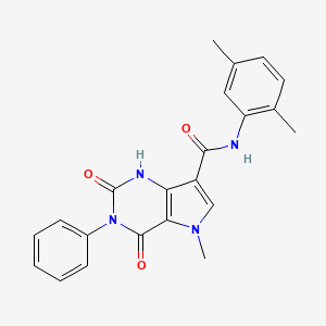 molecular formula C22H20N4O3 B2515030 N-(2,5-dimethylphenyl)-5-methyl-2,4-dioxo-3-phenyl-1H,2H,3H,4H,5H-pyrrolo[3,2-d]pyrimidine-7-carboxamide CAS No. 921508-74-9
