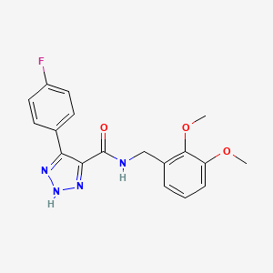 molecular formula C18H17FN4O3 B2515053 N-(2,3-dimethoxybenzyl)-4-(4-fluorophenyl)-1H-1,2,3-triazole-5-carboxamide CAS No. 1795087-19-2